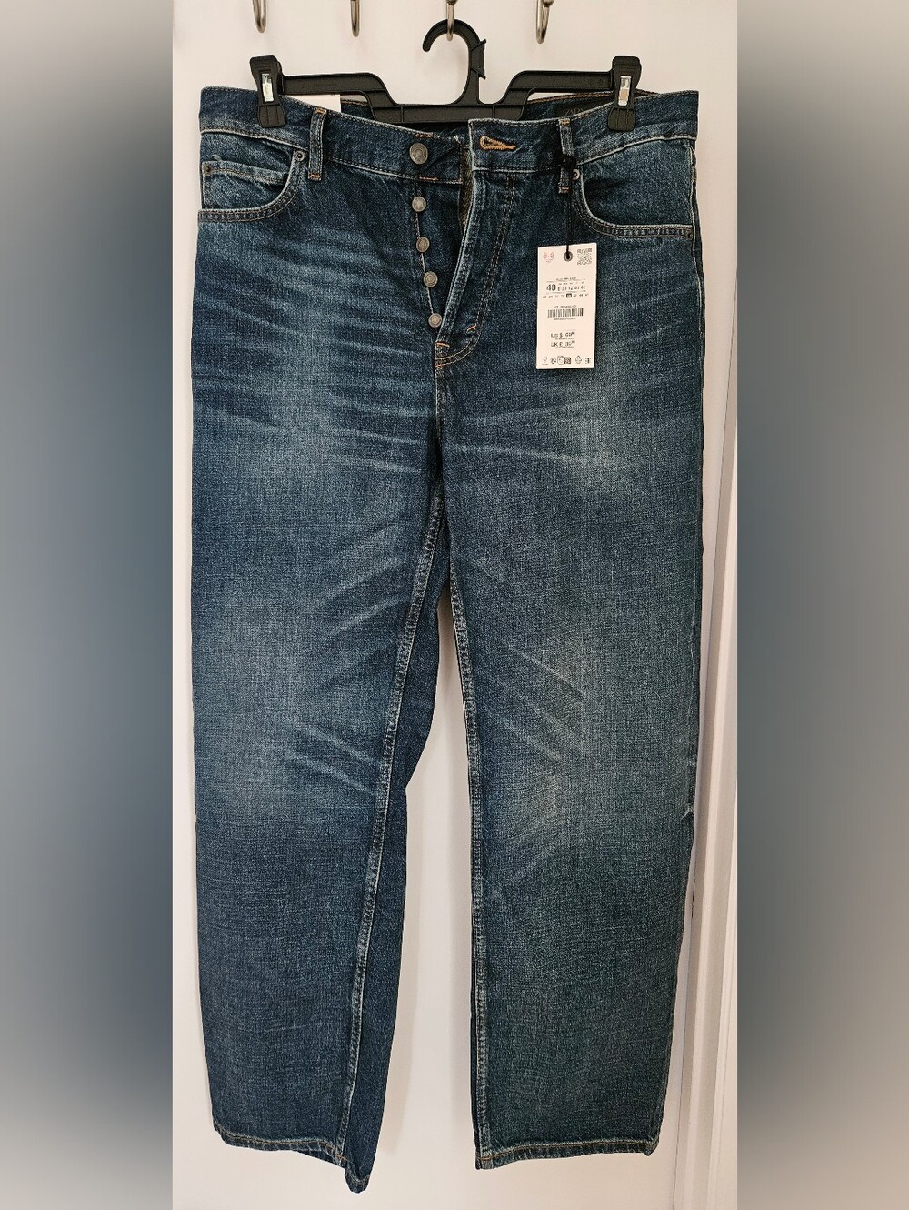 Zara ZW Collection The Relaxed Boyfriend Jeans Mid Rise Green Cast Wash Sz 8 NWT